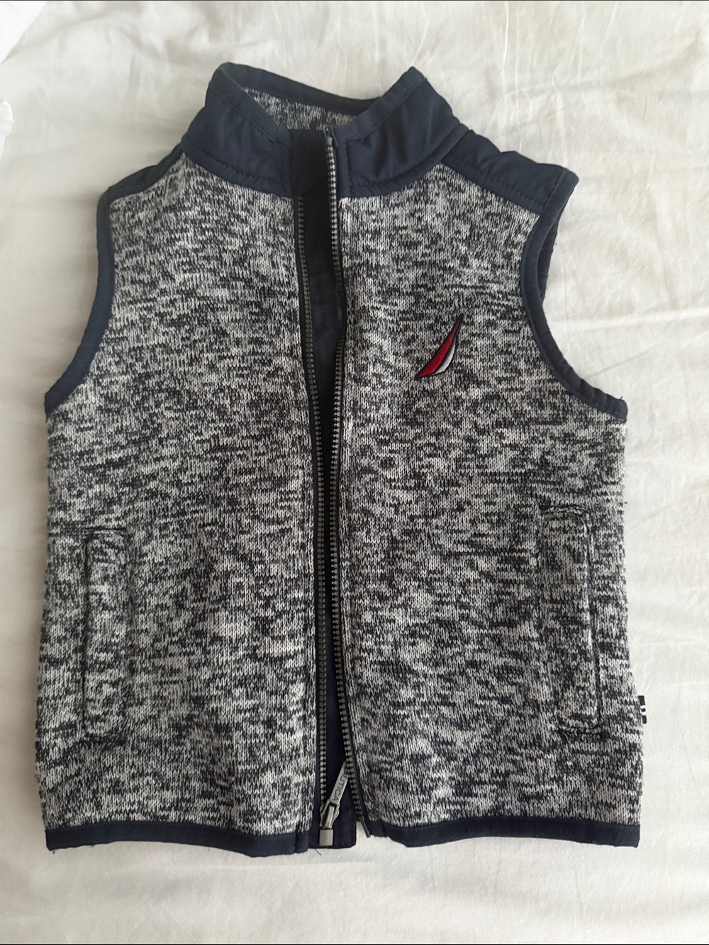 Kids Grey Sleeveless Zip-Up Vest